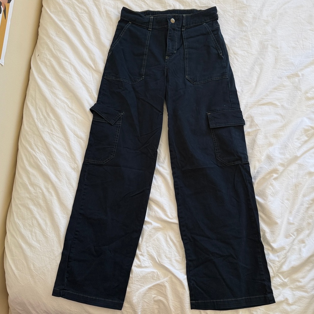 Wild Fable Dark Pants with Yellow Stitching